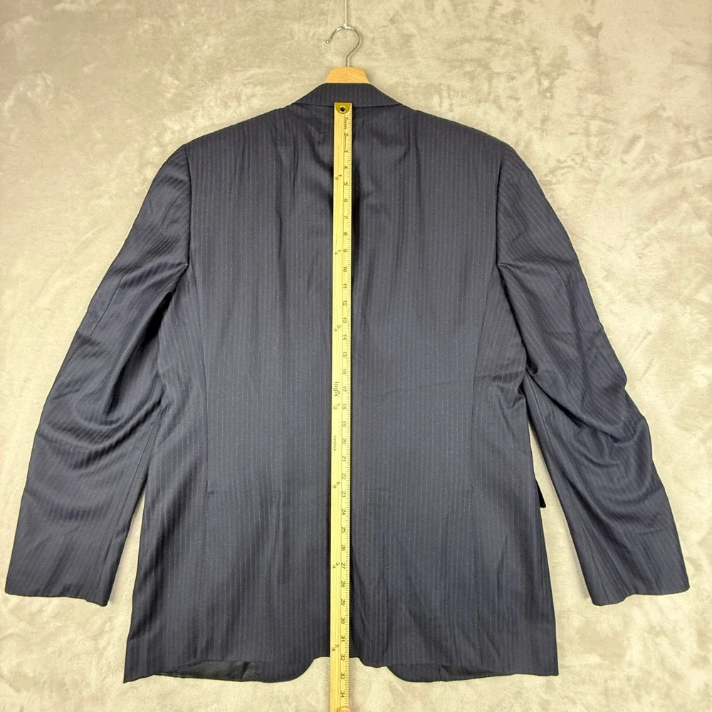 Canali 1934 Exclusive Blazer Mens 56L (46L US) Navy Pinstripe Wool Silk Italy